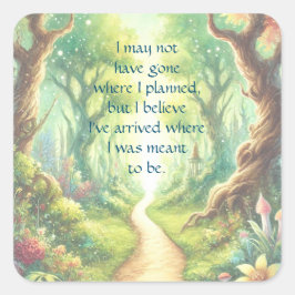 Pegatina Cuadrada Ruta y presupuesto de bosque