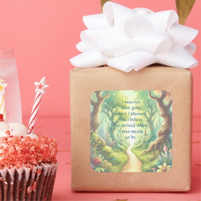 Pegatina Cuadrada Ruta y presupuesto de bosque (Fiesta)