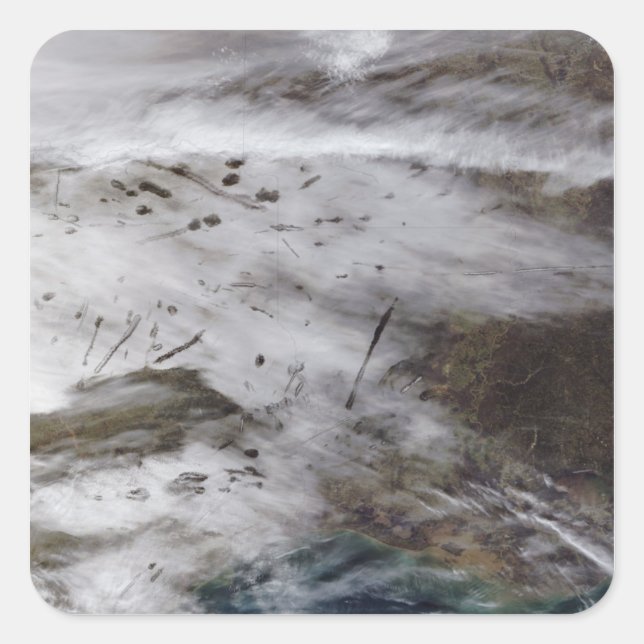 Pegatina Cuadrada Rutas de disipación de aeronaves (Anverso)