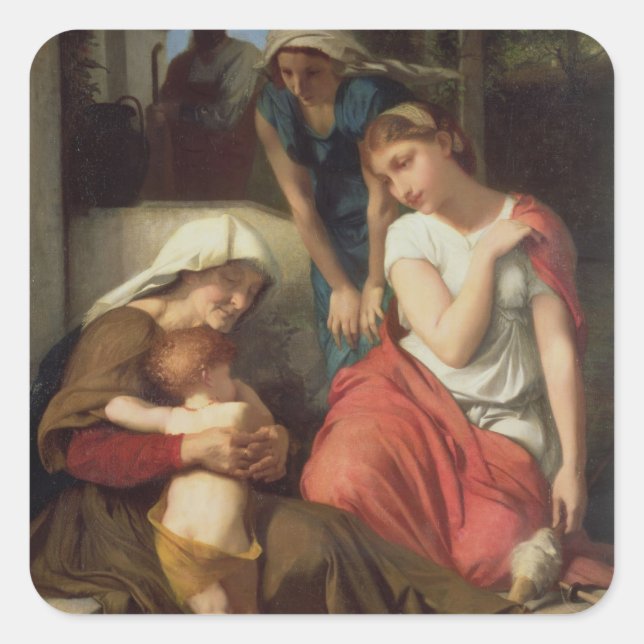 Pegatina Cuadrada Ruth y Naomi, 1859 (aceite sobre lienzo) (Anverso)