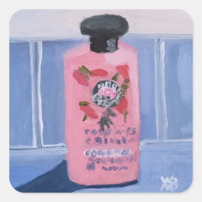 Pegatina Cuadrada Rutina matutina (Anverso)