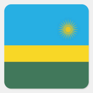 PEGATINA CUADRADA RWANDA