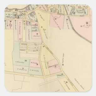 Pegatina Cuadrada Rye, parque de la cabaña, Nueva York