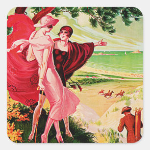 Pegatina Cuadrada Sables d'Or Les Pins