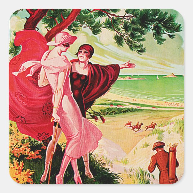 Pegatina Cuadrada Sables d'Or les Pins (Anverso)