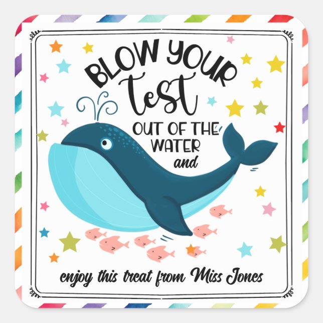 Pegatina Cuadrada sacar la prueba del agua (Anverso)