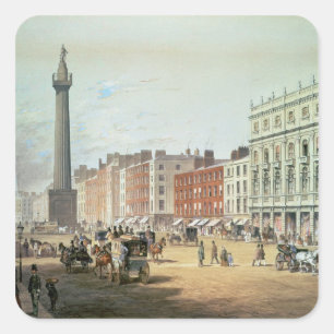 Pegatina Cuadrada Sackville Street, Dublín
