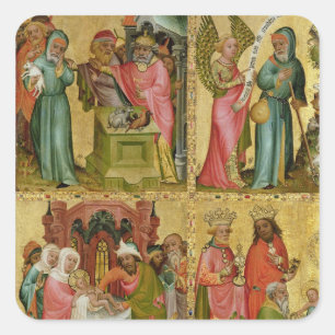 Pegatina Cuadrada Sacrificio y circuncisión de Cristo de Joaquín