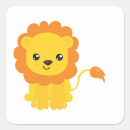 Pegatina Cuadrada Safari Lion Trendy
