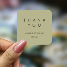 Pegatina Cuadrada Sage Green Boda