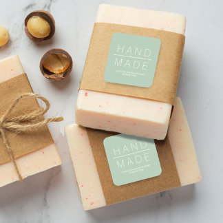 Pegatina Cuadrada Sage Simple Minimalista Handmade Business Support