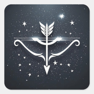 Pegatina Cuadrada Sagitario zodiacal simbólico místico