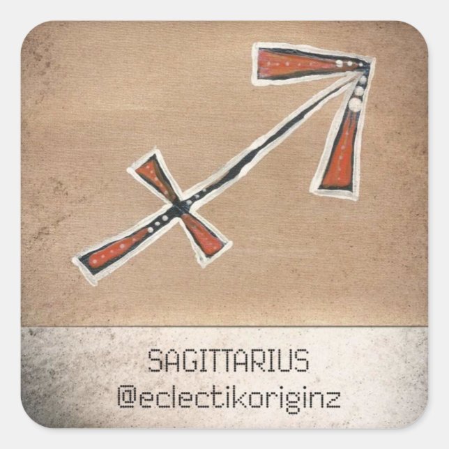 Pegatina Cuadrada Sagittarius (Anverso)