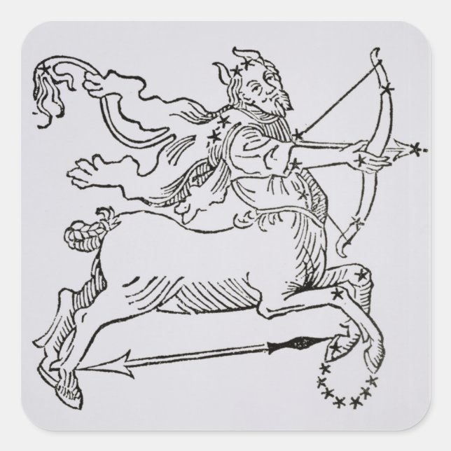 Pegatina Cuadrada Sagittarius (el Centaur) es un ilustracion de (Anverso)