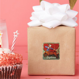 Pegatina Cuadrada Sagittarius Horoscope Zodiac Arte Medieval