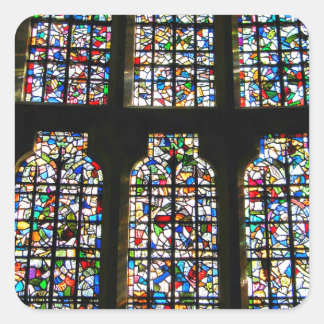 Pegatina Cuadrada Sagrada Familia Vidrio Manchado en Barcelona