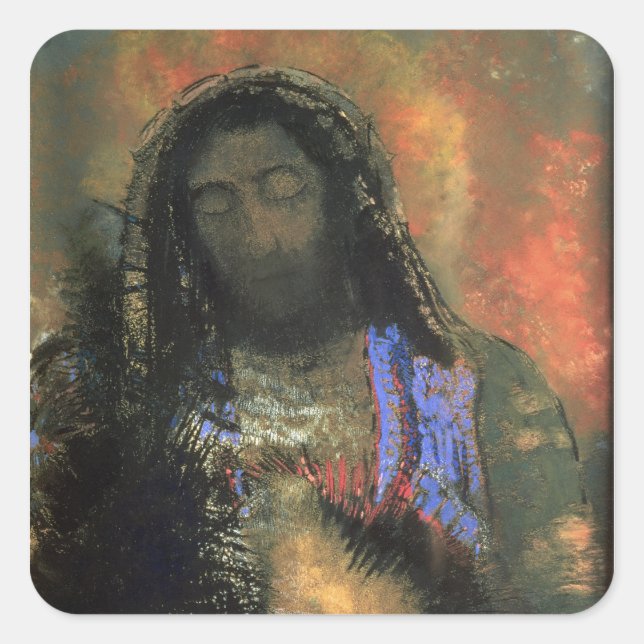 Pegatina Cuadrada Sagrado Corazón, 1910 (Anverso)