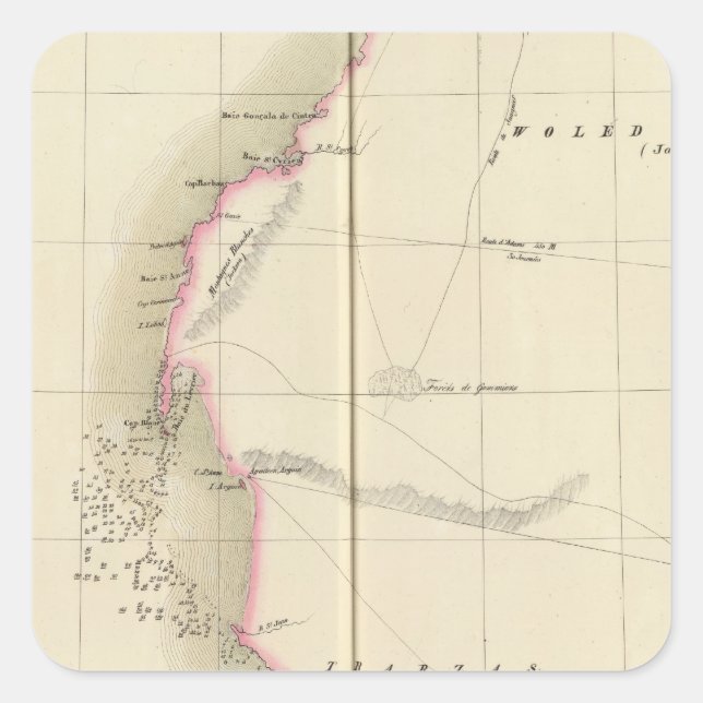 Pegatina Cuadrada Sáhara Occidental, África 12 (Anverso)