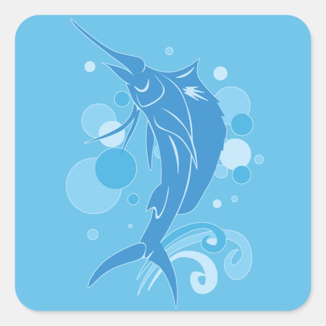 Pegatina Cuadrada Sailfish (Anverso)