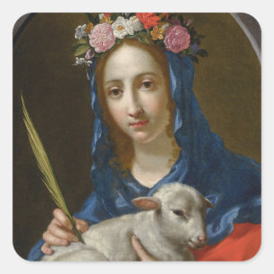 Pegatina Cuadrada Saint Agatha (por Cesare Dandini)