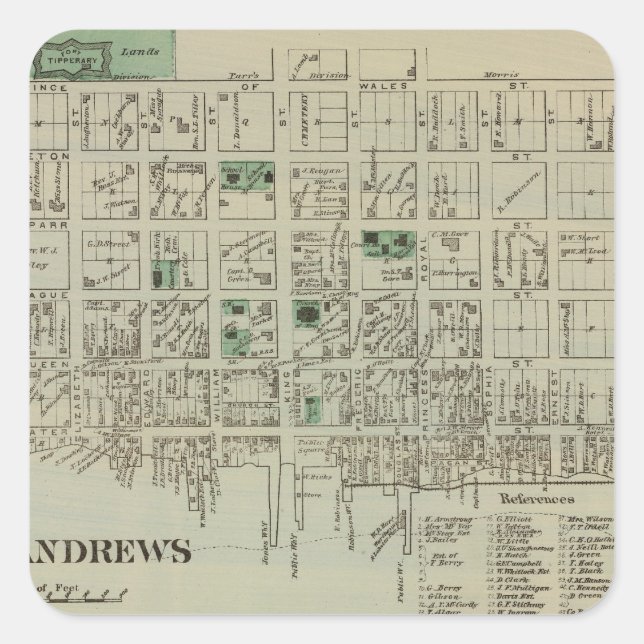 Pegatina Cuadrada Saint Andrews NOTA (Anverso)