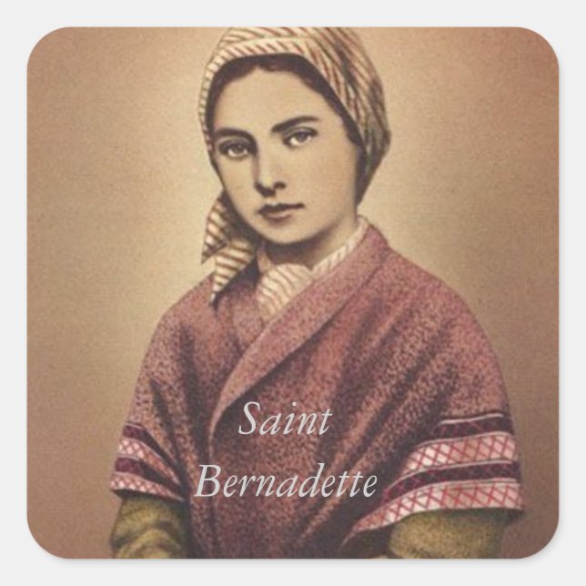 PEGATINA CUADRADA SAINT BERNADETTE (Anverso)