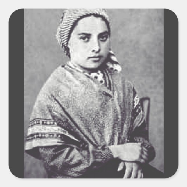 Pegatina Cuadrada Saint Bernadette Soubirous (Anverso)