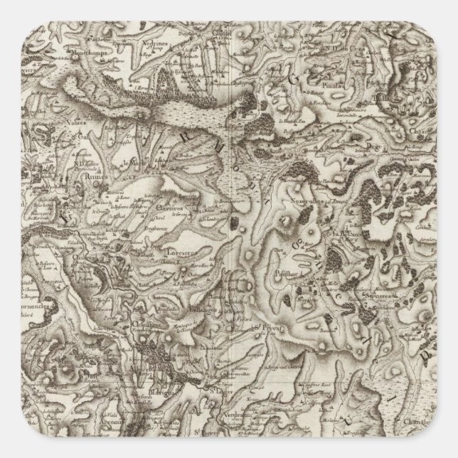 Pegatina Cuadrada Saint Flour (Anverso)