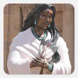 Pegatina Cuadrada Saint Kateri Tekakwitha