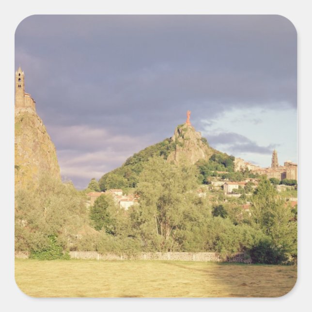 Pegatina Cuadrada Saint Michel d'Aiguilhe, el Rocher (Anverso)