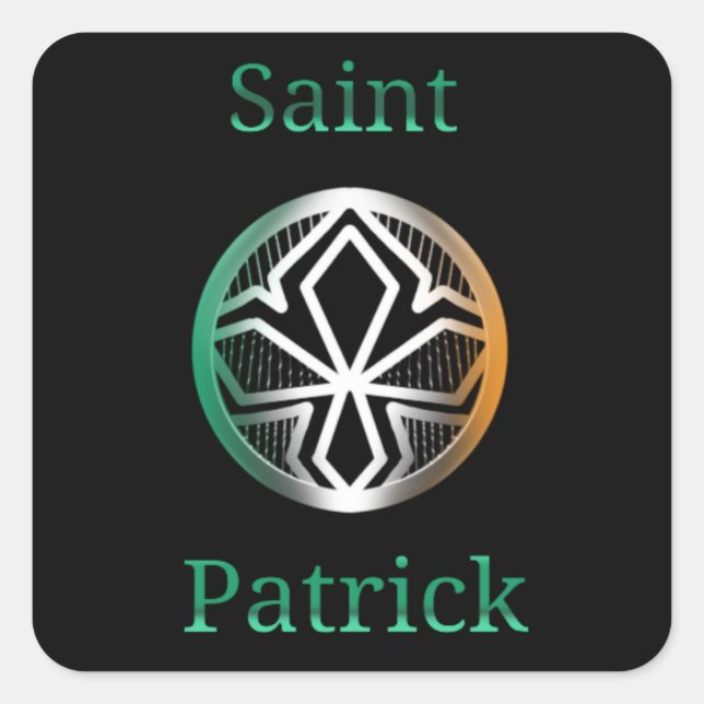 Pegatina Cuadrada Saint Patrick Cross (Anverso)