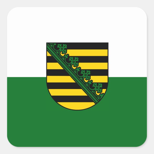 Pegatina Cuadrada Sajonia bandera (Anverso)