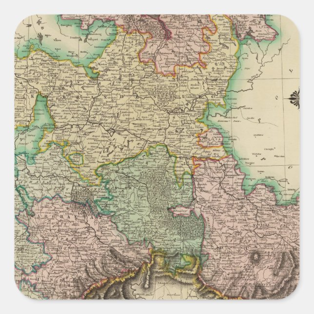 Pegatina Cuadrada Sajonia Superior (Anverso)