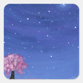 Pegatina Cuadrada Sakura Painting Stickers