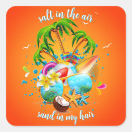 Pegatina Cuadrada Sal en el aire