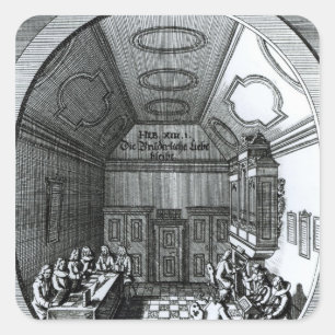 Pegatina Cuadrada Sala De Música