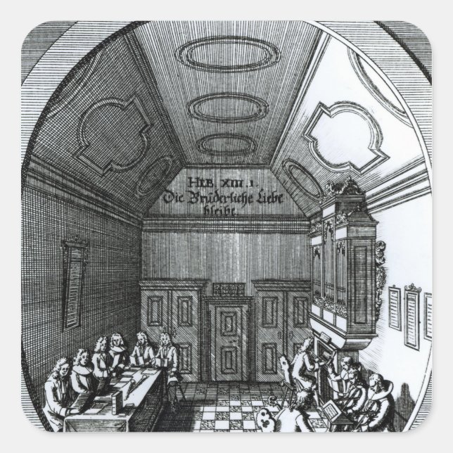 Pegatina Cuadrada Sala De Música (Anverso)