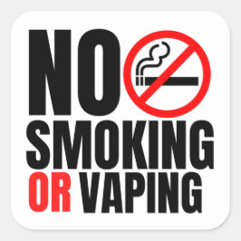 Pegatina Cuadrada Sala del hotel con signo de no fumadores