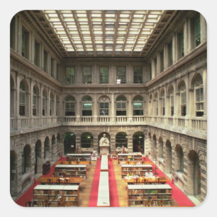 Pegatina Cuadrada Sala di Lettura, construida en 1537-88 (foto)