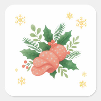Pegatina Cuadrada Salami Navidad