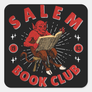 Pegatina Cuadrada Salem Book Club Vintage Devil