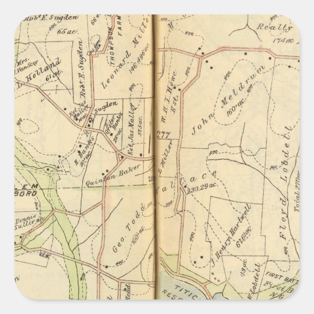 Pegatina Cuadrada Salem, Nueva York (Anverso)