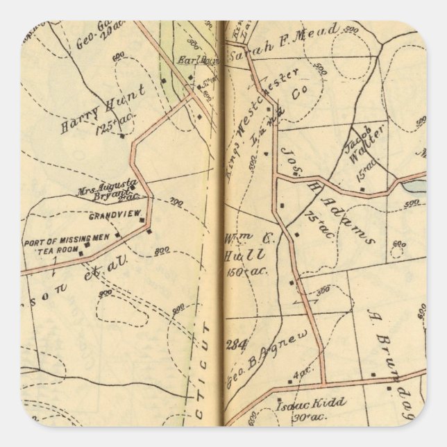 Pegatina Cuadrada Salem, Nueva York (Anverso)