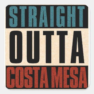 Pegatina Cuadrada Salida directa de Costa Mesa California