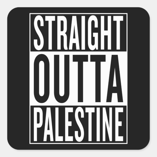 Pegatina Cuadrada salida directa de Palestina (Anverso)