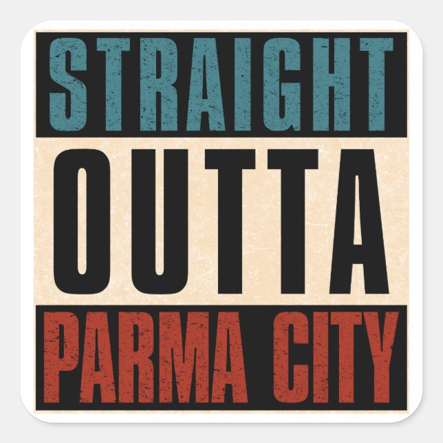 Pegatina Cuadrada Salida directa de Parma Ohio OH (Anverso)