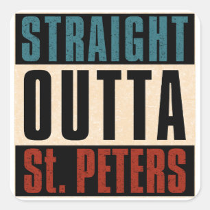 Pegatina Cuadrada Salida directa de St. Peters Missouri MO