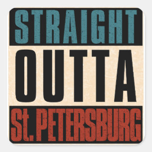 Pegatina Cuadrada Salida directa de St. Petersburg Florida