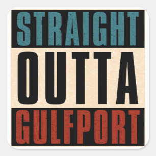 Pegatina Cuadrada Salida directa Gulfport Mississippi MS