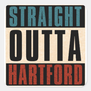 Pegatina Cuadrada Salida directa Hartford Connecticut CT
